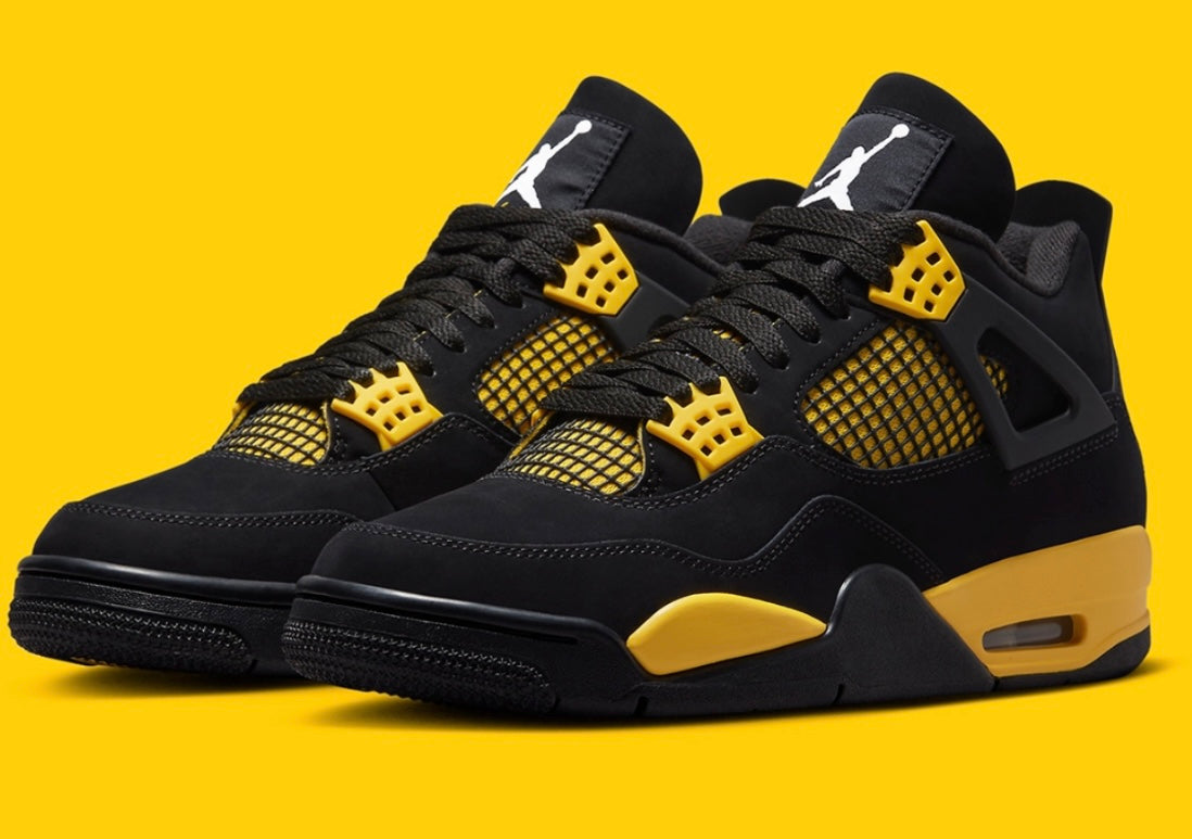 jordans 4 yellow and black