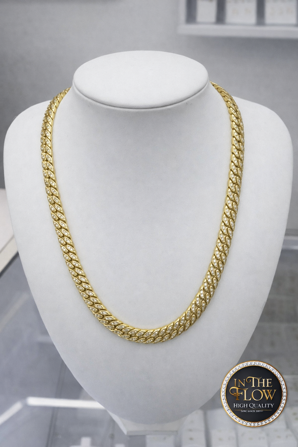 Cuban full Diamond 10mm x 22” (eslabón pegado )