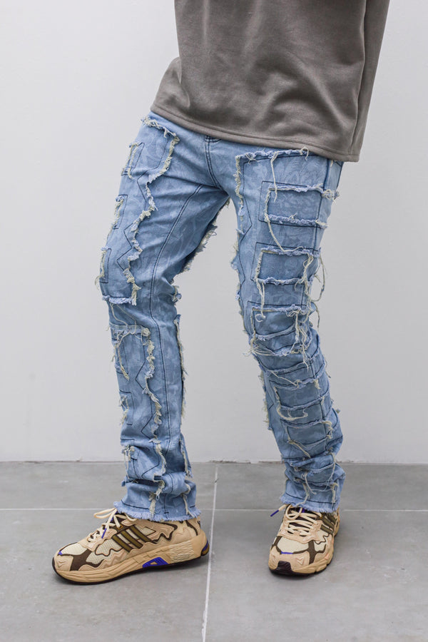 Jeans Design Blue Letter CC