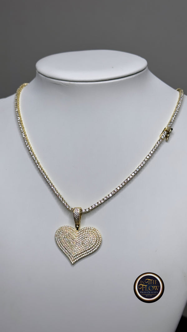 Chain Tennis + Pendant Heart