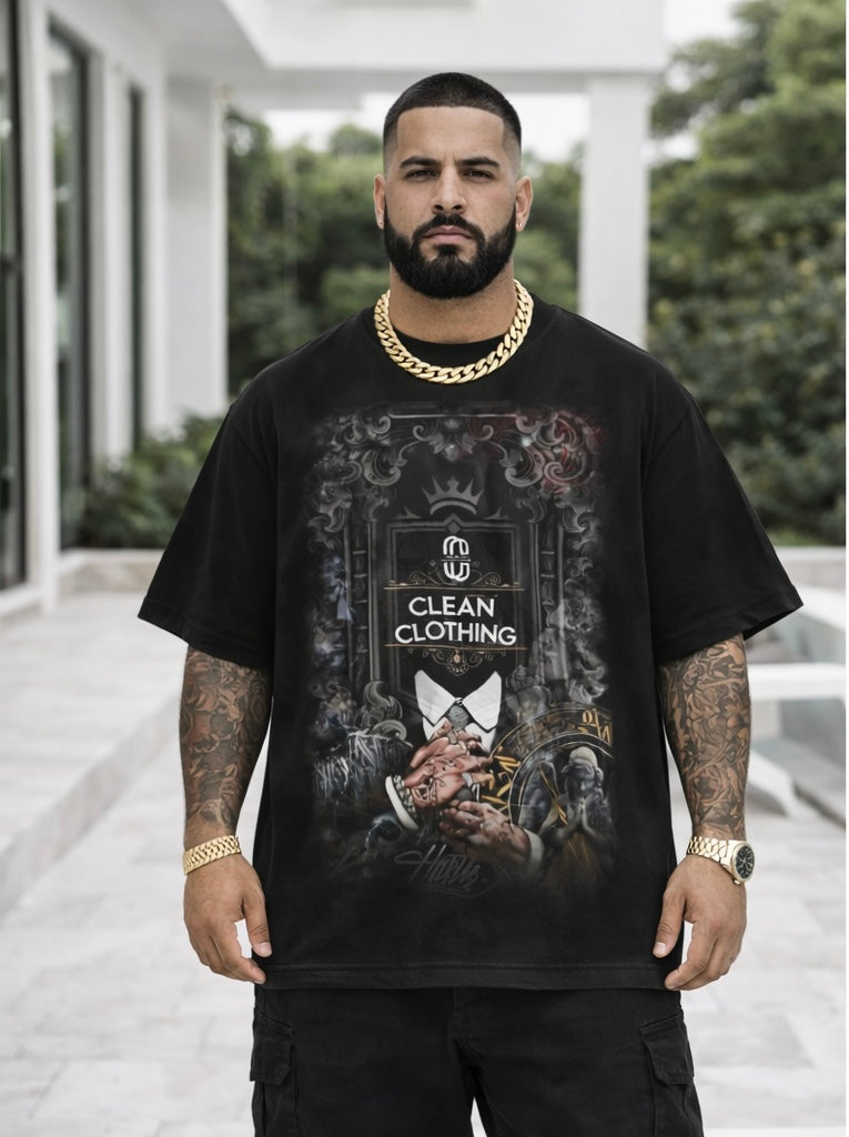 Oversize (MONEY NEVERS SLEEPS ) BLACK