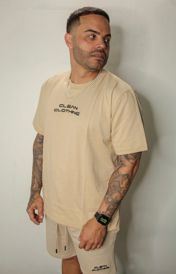 T shirt Letter logo Beige CC