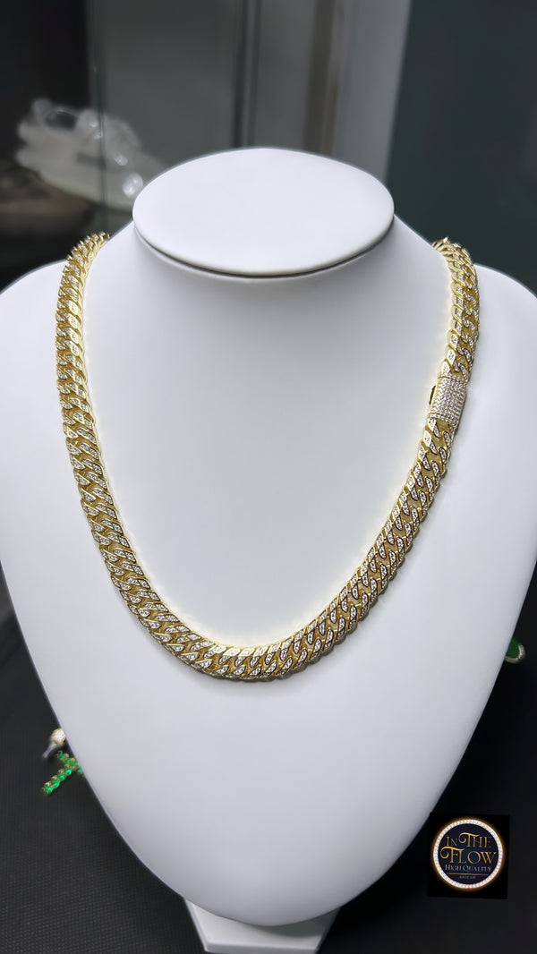 Cuban full Diamond 10mm x 22” (eslabón pegado )