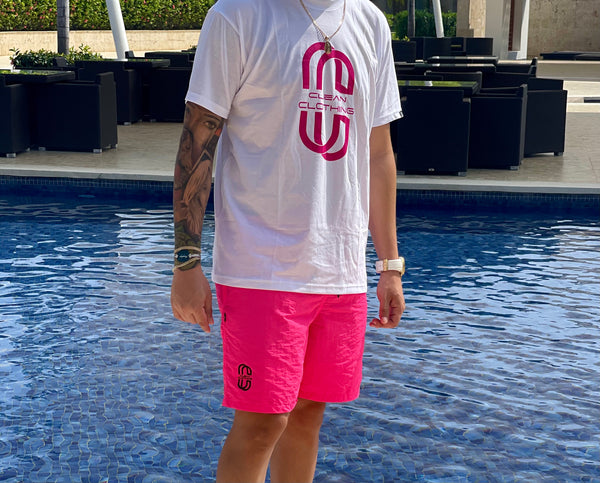 Tshirt White and Pink Clean Clothing