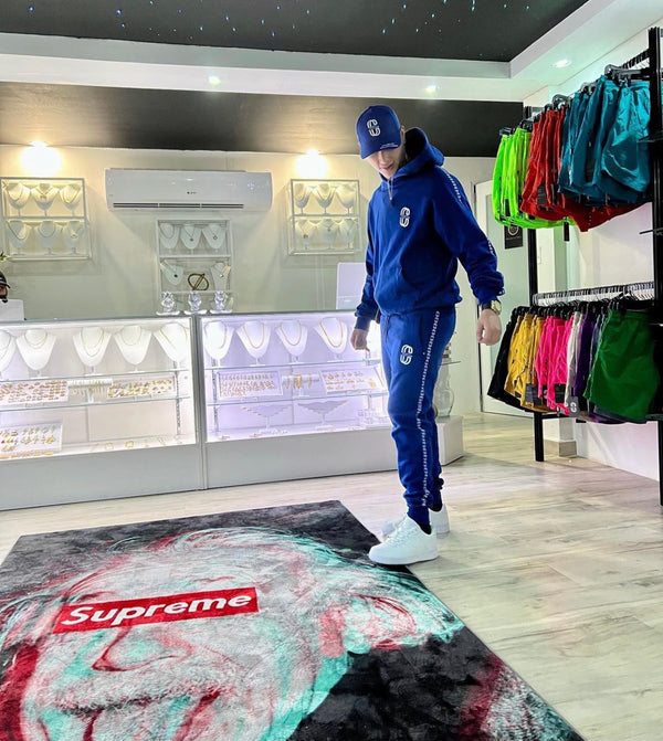 Set Jogger Clean Clothing Blue and White