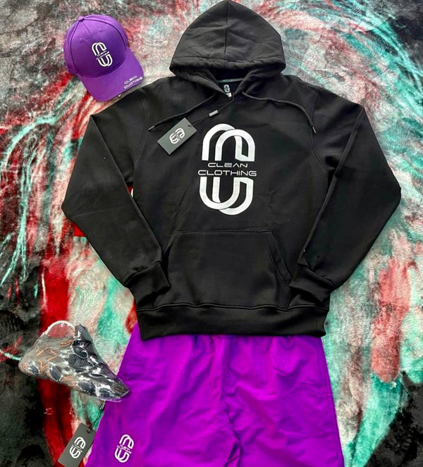 Hoodie Black and White Clean Clothing