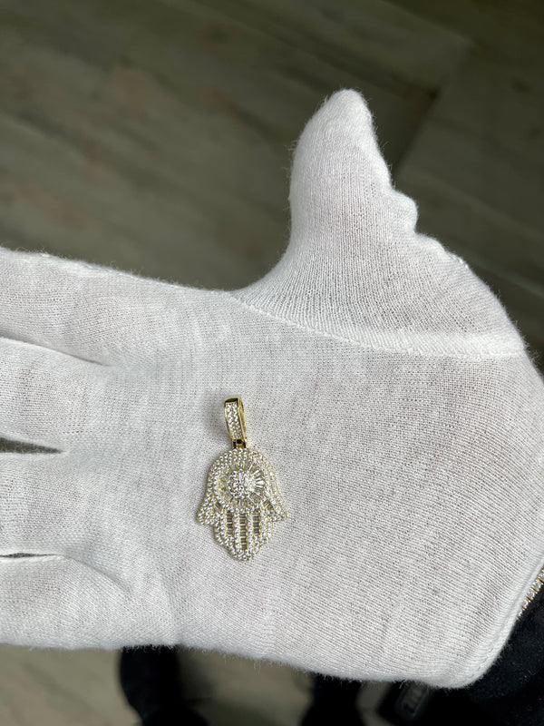 Pendant Manita de Fátima con Diamante en el centro
