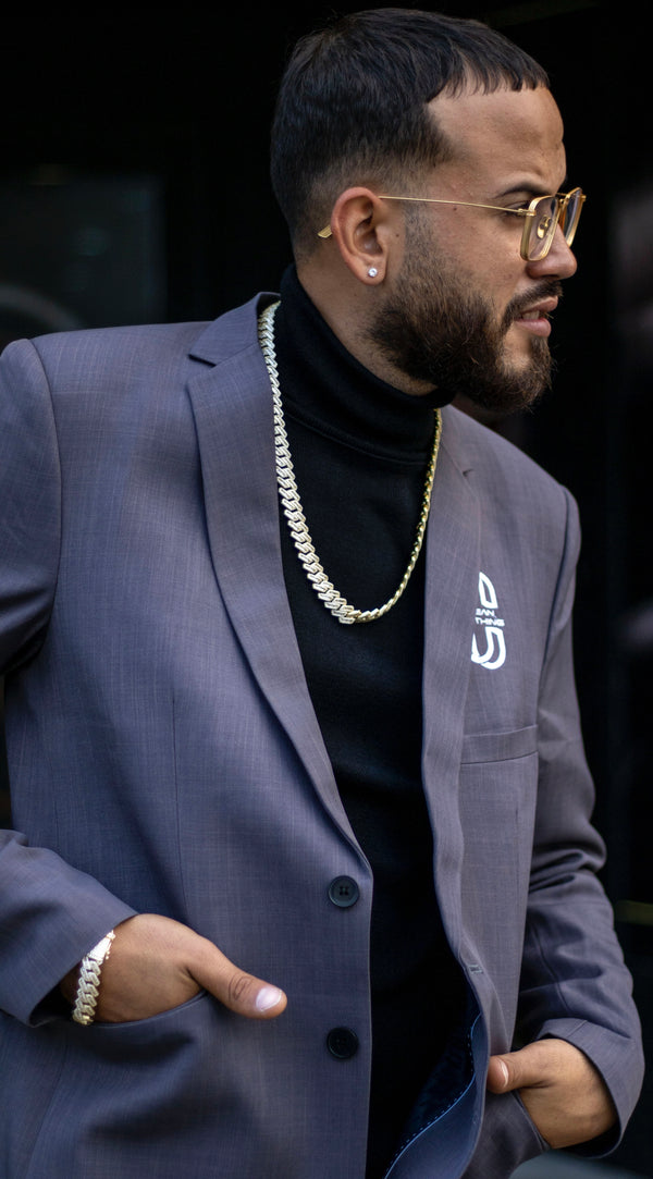 Italian Long Jacket Gray Clean Clothing