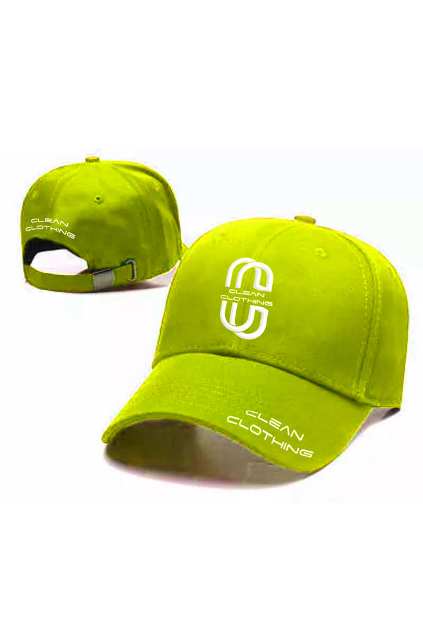 Gorras Clean Clothing Verde Neon 𝚊𝚗𝚍 white