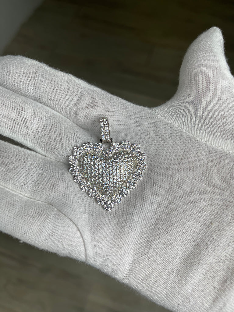 Pendant Corazón Silver full Diamond