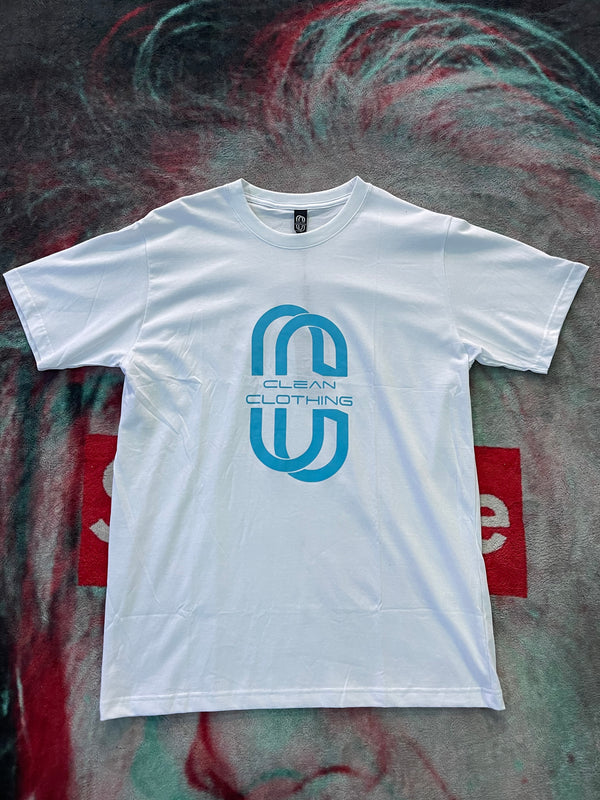 Tshirt White and Blue Clean Clothing