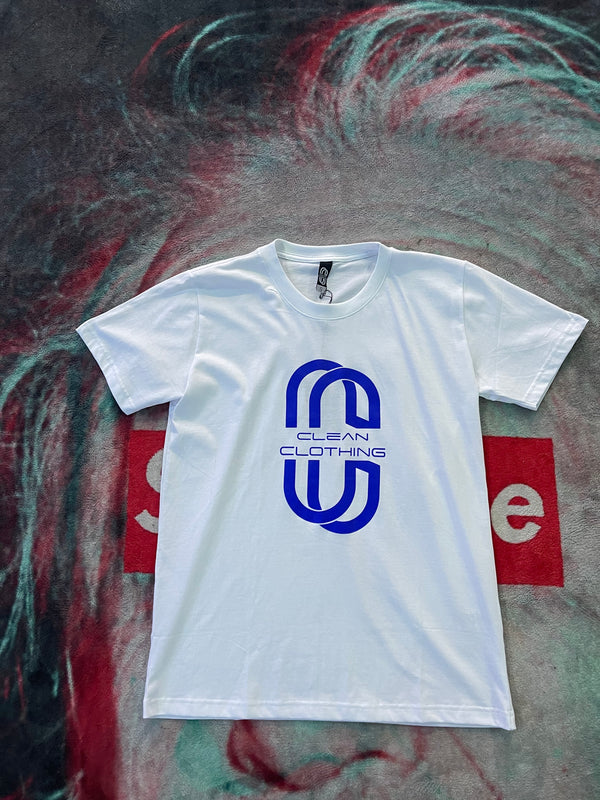 Tshirt White and Blue Royal Clean Clothing