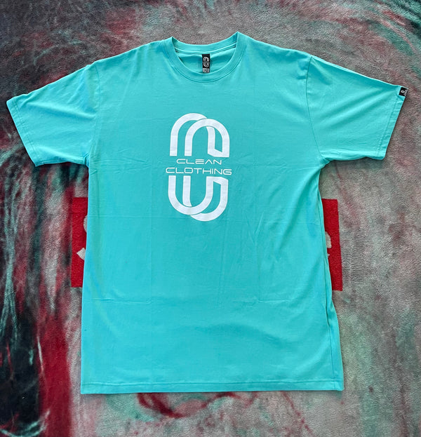 Tshirt Baby Blue and White Clean Clothing