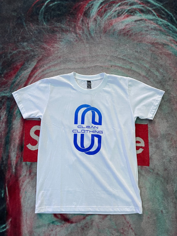 Tshirt White and Blue light Clean Clothing