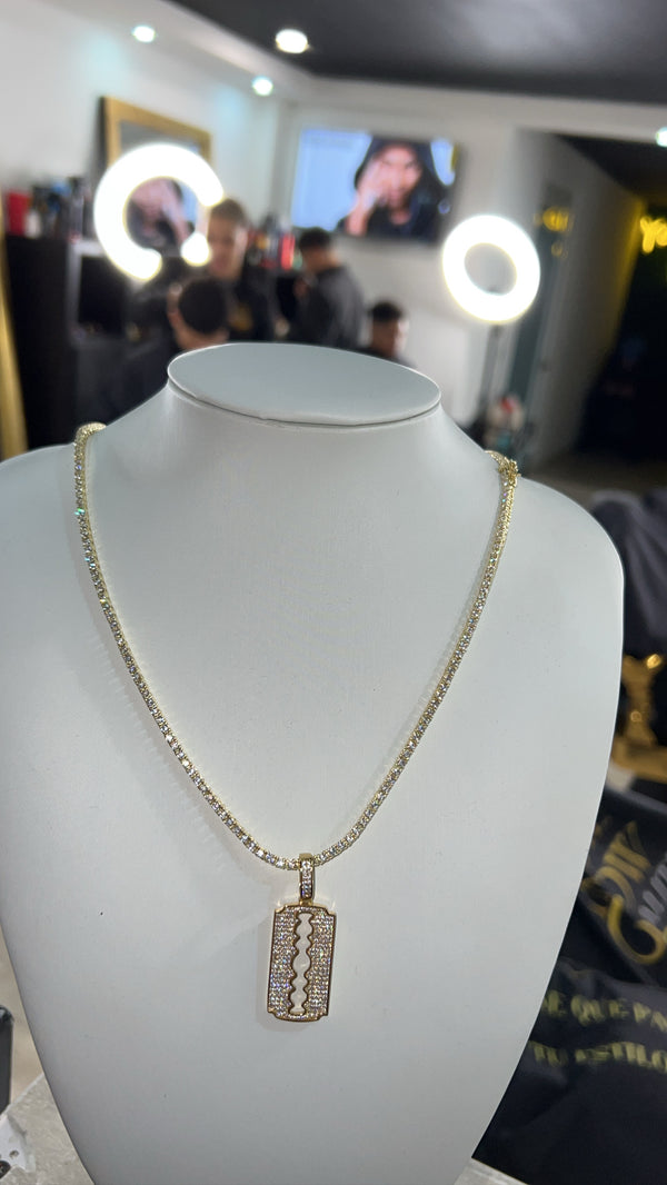 Pendant Blade barbero + Chain Tennis
