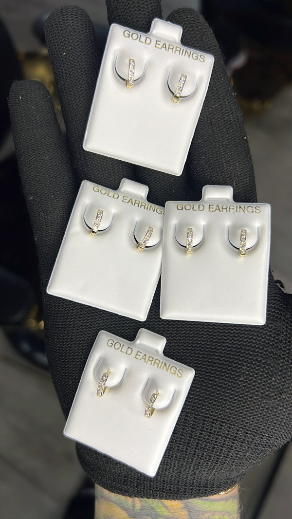 Argollas full Diamond 10kt solid